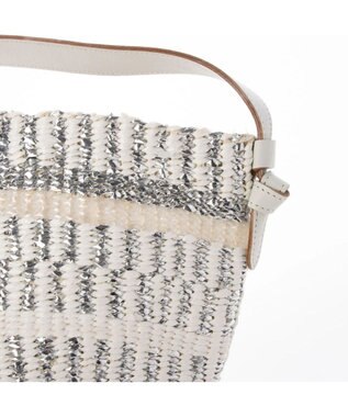 UNBILLION perche プラスティックサイザル×姫路レザー手提げトートバッグ アイボリー