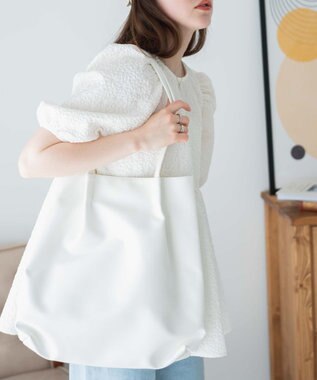 WEGO タックデザイントートバッグ ホワイト