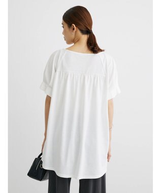 Green Parks 袖タックデザインカットチュニック White