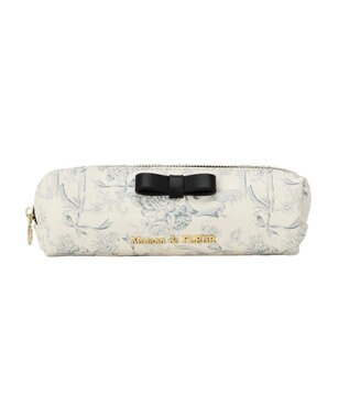 Maison de FLEUR フラワーガーデン柄合皮ロングポーチ Black