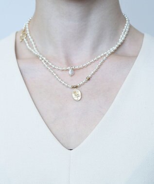 monshiro 【セレモニーにも】スズラングラスパールロングネックレス（メガネチェーンにも） ホワイト