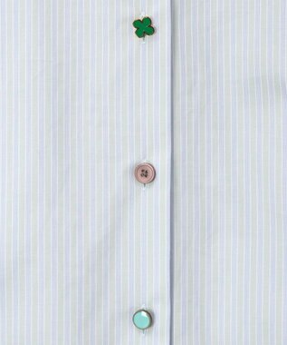 Paul Smith ラッキーチャームボタン ストライプ シャツ ライトグリーン