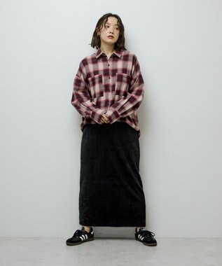 Green Parks 楽ちんシャギーＩラインスカート Black