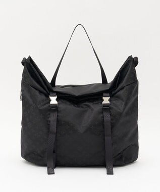 russet ナイロンジャガードメタルバックルショルダーバッグ L(CE-1656) Trv-Black