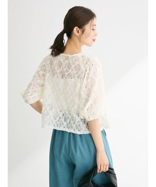 Green Parks ・SUGAR SPOON フラワーレースカーディガン Off White