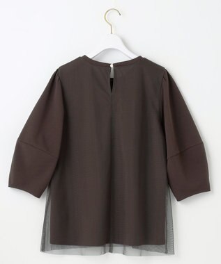 ANY SIS L 【洗える】カットジョーゼットチュール トップス ブラウン