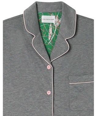 une nana cool 【綿100%】なめらかハイゲージ天竺パジャマ MADE WITH LIBERTY FABRIC グレー