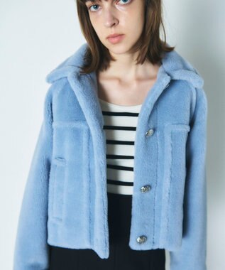 GRACE CONTINENTAL ボアジャケット ブルー