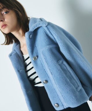 GRACE CONTINENTAL ボアジャケット ブルー