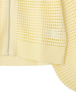 AMERICAN HOLIC 【先行予約】ジップアップメッシュニットカーディガン【WEB限定カラー有り】 Yellow
