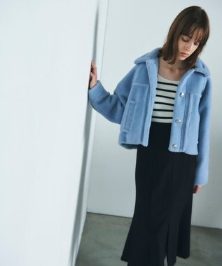 GRACE CONTINENTAL ボアジャケット ブルー