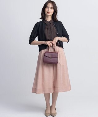 組曲 S 【入江未悠さんコラボ】ギャザーライトデシンティアード ブラウス チョコレートブラウン系