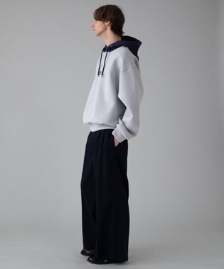 WEGO 【ユニセックス着用ITEM/MLサイズ展開】ワンポイントバイカラープルパーカー ライトグレー