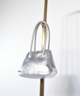 blancle メタリックレザー 舟形ボストンバッグ SILVER
