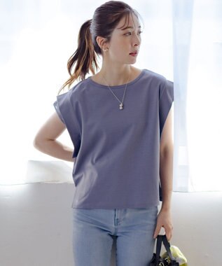 組曲 S ハシゴレースフレンチスリーブ カットソー チャコールグレー系