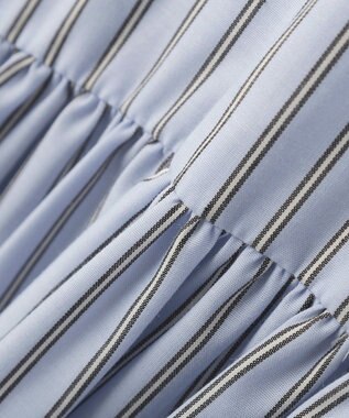 AMERICAN HOLIC 【イージーケア】ギャザーシャツワンピース Stripe Sax