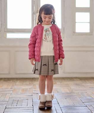 ANY KIDS リボン×チェック プリーツスカパン ブラウン×チェック