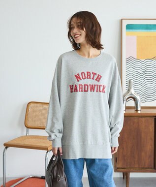 Green Parks カレッジロゴ裏毛チュニック Gray Mixture