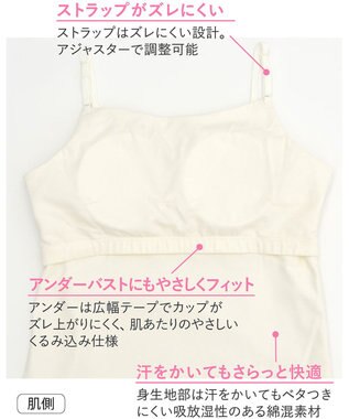 Wing ジュニア ブラトップ Wing Teen 汗をかいてもベタつきにくい・ 綿混素材(身生地部) 【STEP２～３】 RL5235 ウイング／ワコール アイボリー