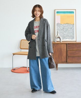 Green Parks カレッジロゴ裏毛チュニック Gray Mixture