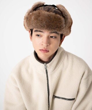 WEGO 【ユニセックス着用ITEM】フライトキャップ ブラウンチェック1