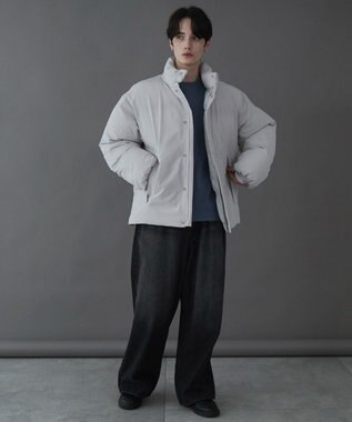 WEGO 【ユニセックス着用ITEM】ショートパデッドブルゾン ライトグレー