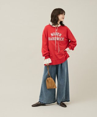 Green Parks カレッジロゴ裏毛チュニック Red