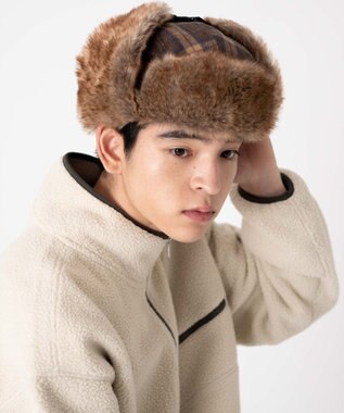 WEGO 【ユニセックス着用ITEM】フライトキャップ ブラウンチェック1