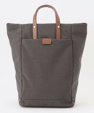 Y'SACCS 【リサイクルナイロン×カウレザー】ナチュラルデイパック グレー