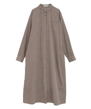 AMERICAN HOLIC コーデュロイシャツワンピース Gray Beige