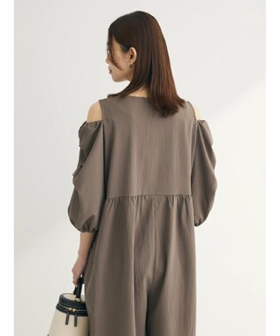 Green Parks ■ＥＳＣＡＲ　タックスリーブワイドオールインワン Gray Beige