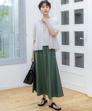 23区 【速乾性/汗じみ防止】半袖 クロップド IT Tシャツ ベージュ系