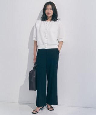 UNFILO L 【VERY掲載】BEAUTY FORM JERSEY light スナップカーディガン オフ