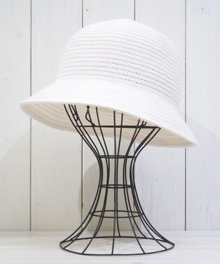 石田製帽 インディゴコットンブレード　バケットハット ホワイト