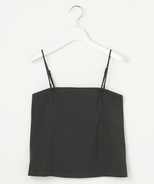 自由区 L 【セットアップ対応・接触冷感・洗える】リネンライクシンセティックキャミ ビスチェ スレート