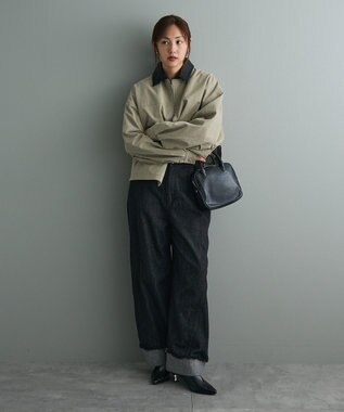 CRAFT STANDARD BOUTIQUE フェイクレザー衿ブルゾン Light Khaki