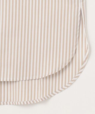 Feroux 【洗える】カラーストライプビッグ シャツ ベージュ系1