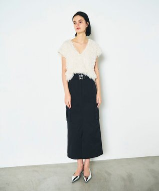 GRACE CONTINENTAL ツイルワークスカート ブラック