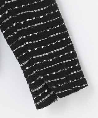 自由区 【XSサイズ～/セット可】カラミツイード ノーカラージャケット ブラック系8