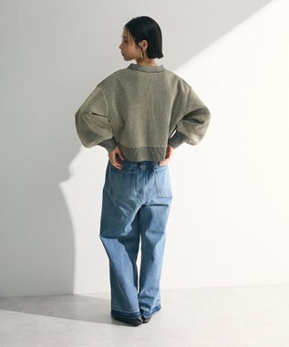 Green Parks ・ＥＬＥＮＣＡＲＥ　ＤＵＥ　ラメＶネックカーディガン Black