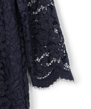 23区 【APPLAUDIR】シャイニーフラワーレース ドレス ネイビー系