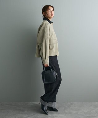 CRAFT STANDARD BOUTIQUE フェイクレザー衿ブルゾン Light Khaki