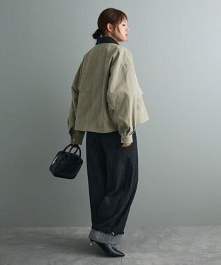 CRAFT STANDARD BOUTIQUE フェイクレザー衿ブルゾン Light Khaki