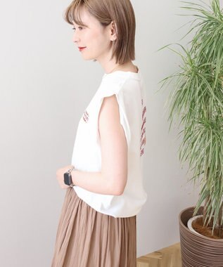 AMERICAN HOLIC ロゴ刺繍ノースリーブプルオーバー Off White