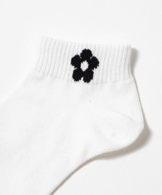 WEGO フラワーショートソックス ブラック