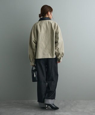 CRAFT STANDARD BOUTIQUE フェイクレザー衿ブルゾン Light Khaki