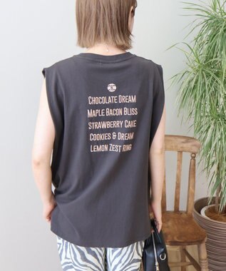 AMERICAN HOLIC ロゴ刺繍ノースリーブプルオーバー Charcoal Gray