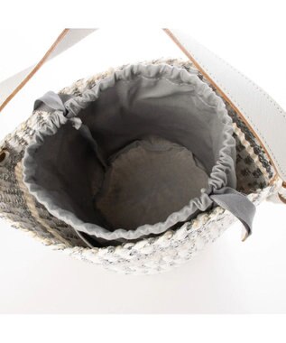 UNBILLION perche プラスティックサイザル×姫路レザー手提げトートバッグ アイボリー