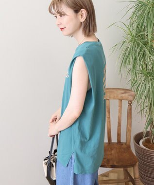 AMERICAN HOLIC ロゴ刺繍ノースリーブプルオーバー Green