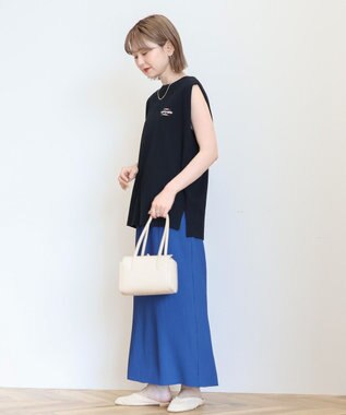 AMERICAN HOLIC ロゴ刺繍ノースリーブプルオーバー Black